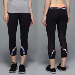 Lululemon Run: Inspire Crop II in Black Iris Flower